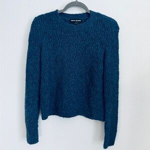 Dkny Blue Crew Neck Sweater with Textured Knit